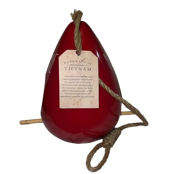 Ceramic HOME & NEST Egg-Shaped Red Birdhouse NWT - Picture 3 of 6